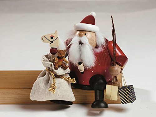 Rökarfigur kanthocker-jultomte 16 cm ny rökfigur rökelsekarl rökare Erzgebirge
