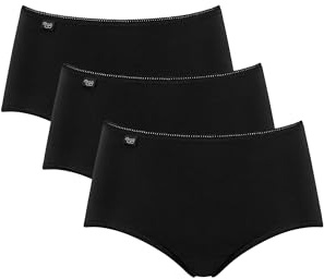Sloggi Femme 24/7 Cotton Midi C3p Bikini, Noir (Black 04), 48 EU