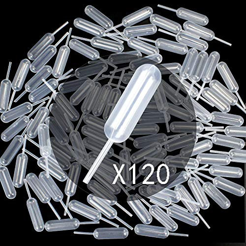 Meiso Set di 120 Pipette in Plastica da 4 ml, Minimalista, Ideali per Cioccolato, Cupcake, Fragole, Bianche