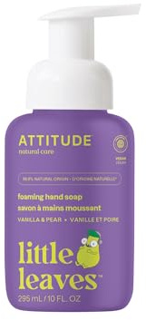ATTITUDE Foaming Hand Soap for Kids, EWG Verified, Dermatologically Tested, Plant- and Mineral-Based Ingredients, Vegan, Vanilla and Pear, 295 mL