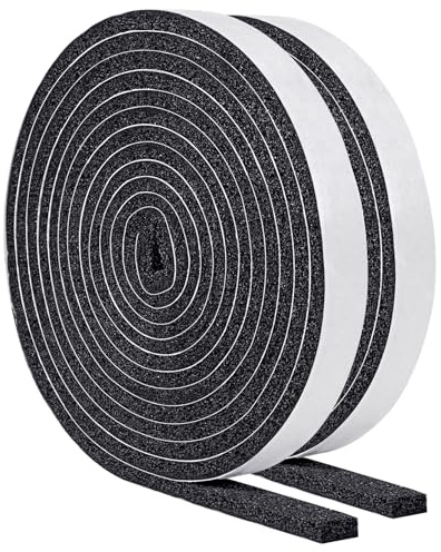Yotache Open Cell Self-Adhesive Foam Seal Tape 1/2 x1/4, Weather Stripping for Door Insulation, Soundproof, Weatherstrip, 13 FT x 2Pcs