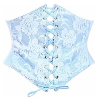 Daisy corsets Lavish Lt Blue Lace Corset Belt Cincher Corsetto, Blu, S Donna