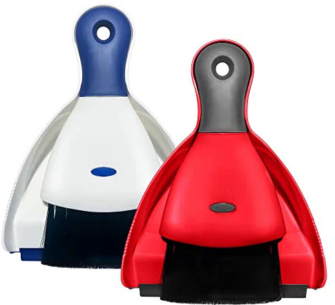 Schaufel und Besen - Bürsten für Kehrschaufel Set 2 Stück, Weiß/Rot