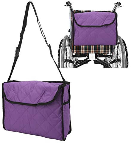 Bolsa para Silla de Ruedas, Mochila Impermeable para Silla de Ruedas con Gran Capacidad Y Diseño de Capa Intermedia Accesorios Duraderos para Silla de Ruedas Bolsa para Silla de Ruedas(Púrpura)