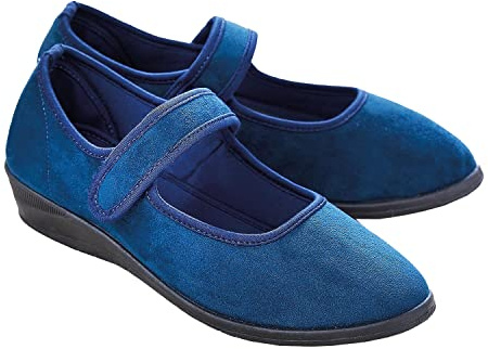 Coopers of Stortford Women's Navy Mary Jane Style House Shoes with Touch Fasten Strap (uk_footwear_size_system, adult, women, numeric, medium, numeric_7)