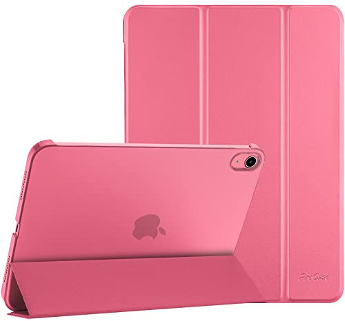 ProCase for iPad (A16) 11th Generation 11 Inch 2025/ iPad 10th Generation 10.9 Inch 2022 Case, Slim Smart Cover With Translucent Hard Shell Back, Supports Touch ID, Auto Wake/Sleep -Pink