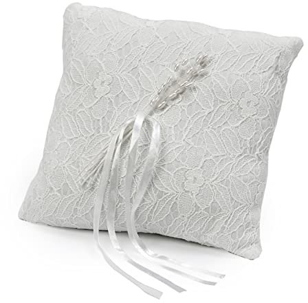 Mopec AA808 Ringkissen mit Elfenbein-Spitze, 20 x 20 cm