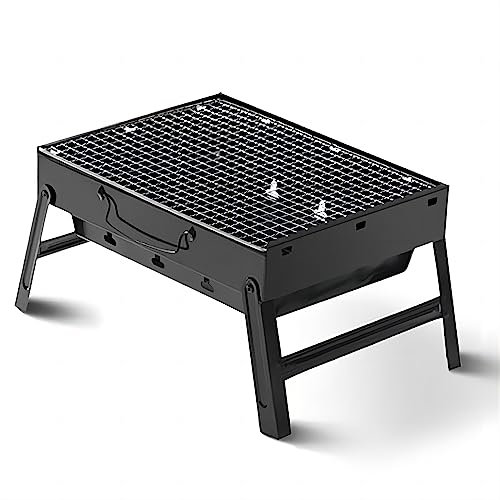 Parrilla plegable portátil grande de 44 cm de carbón para barbacoa, herramientas para asar al aire libre, cocina, camping, senderismo, picnic, fiesta de mochilero
