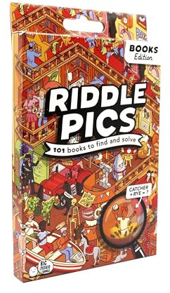 Big Potato Riddle Pics Mayhem in the Library: Book Edition - Travel Trivia Game, Great for Families, Adults and Kids, 101 Riddles to find and solve, Gifts for Book Lovers | Best Christmas Board Games
