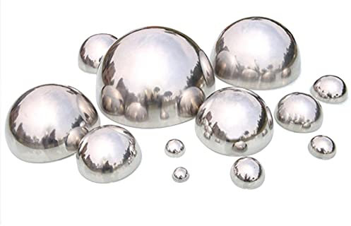 Lot de 6 boules d'observation miroir polies | Sphères décoratives de jardin en acier inoxydable | Demi-sphère réfléchissante de jardin | 6 boules d'observation miroir pour jardins, boules décoratives