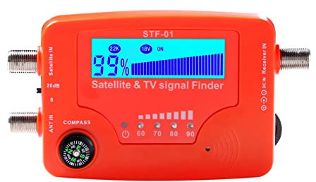 Mulcort 2 en 1 Satellite et TV Signal Finder LCD Digital Satellite Finder Antenne TV portable Compteur de puissance du signal Compteur de détection de signal avec boussole Alarme Buzzer