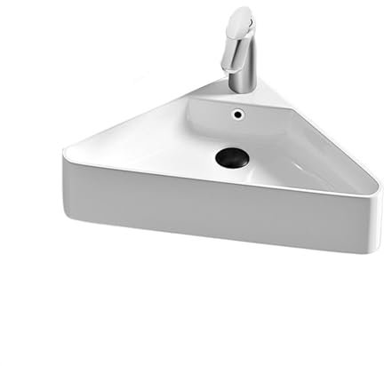GLigeT Bathroom Vessel Personalized Corner Washbasin High Temperature Ceramic Triangle Bathroom Sinks Space-saving Wall-mounted Sinks Vanity Sink