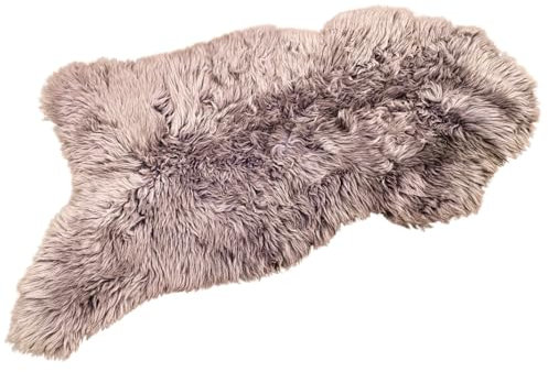 APREGGIO - Alfombra de piel de oveja auténtica plata - Manta de piel de oveja natural - Alfombras de piel de oveja suave para salón - Piel de cordero mullida - Alfombra para el suelo - Alfombra de
