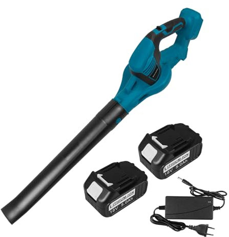 KEATFE 18V Akku Laubbläser mit 2 5.0Ah Akkus und Ladegerät, Kabellos Gebläse,190 Km/h Luftstromgeschwindigkeit, für Garten, Rasenpflege, Gartenarbeit, Schneeräumung