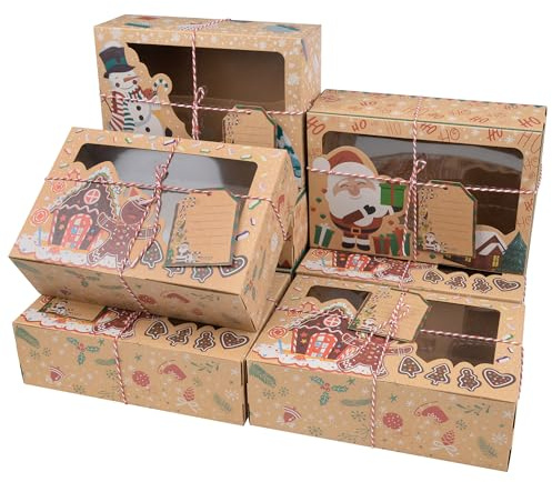 12 st presentaskar Julkakor med fönster Tomma jullådor för presenter Godis Tårta Cupcake Xmas Lådor för godiskexmat med 12 band och 12 presentetiketter
