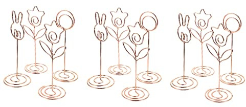 Alipis 3 Set Porta Messaggi in Metallo Porta Menù Porta Etichette Porta Piatti Porta Cavalletti da Tavolo Porta Biglietti Espositore per più Centrotavola Porta Albero 4 Pezzi * 3