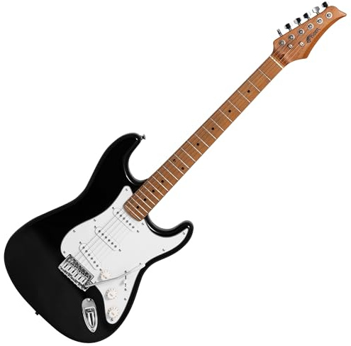 Tiger Full Size Electric Guitar Black SSS