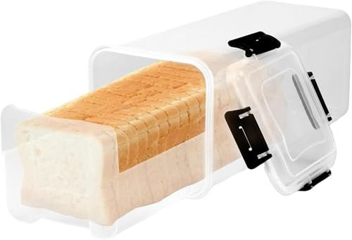 RROAD Panera hermética para encimera de cocina, para mantener el pan fresco con bandeja, caja de pan hermética con tapa, pan de plástico sin BPA