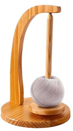 GIDWRIY Porta Gomitolo Rotante,Portagomitolo Girevole per Uncinetto,Avvolgitore per Lana In Legno,Svolgitore Di Lana,Porta Lanas,Yarn Holder,Portas Filato,Supporto Magnetico per Filati Ricami a Maglia