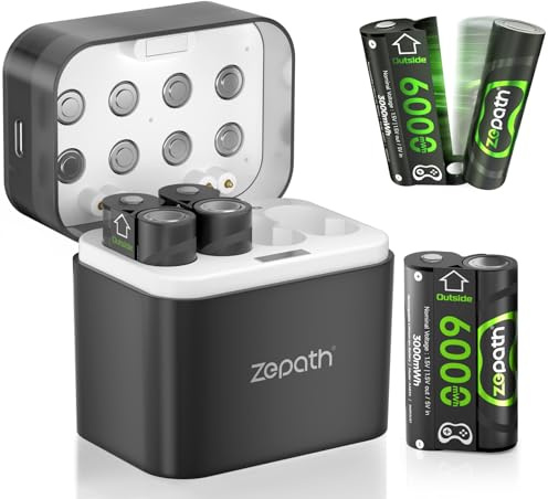 Zepath Xbox Controller Battery Pack 4 x 6000mWh Rechargeable Lithium AA Batteries with Charger for Xbox One/Xbox Series Elite Controllers