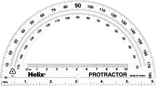 Helix Standard 180 Degree Protractor, 6 Inch / 15cm (13106)