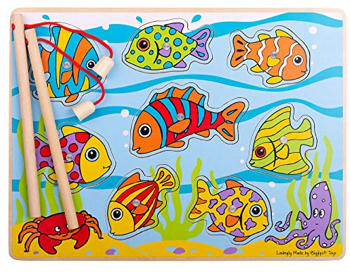 Bigjigs Toys Tropical Magnetic Fishing Game with Fishing Rod