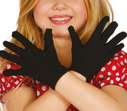 FIESTAS GUIRCA | Schwarze Kinderhandschuhe (18 cm) - Kostümzubehör für Teufel und Dämonen - Ideal für Halloween, Karneval und Kostümpartys - Unisex für Kinder - Schwarz