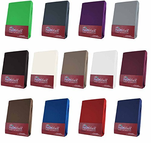 NatureMark Wasserbetten Spannbetttuch, Spannbettlaken 200x220cm bis 200x240cm, 95% Baumwolle 5% Elastan in vielen Farben (lila)