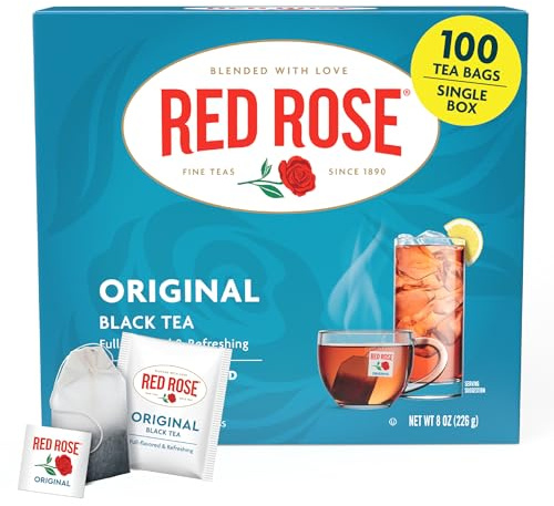 Red Rose Original Full Flavored Black Tea 8oz Box of 100 Tea Bags