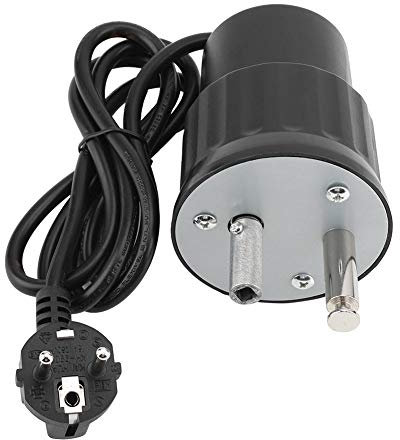Zerodis Moteur Tourne Broche de Barbecue Moteur Eléctrique Camping en Aluminium Kit Rôtissoire Barbecue Charge Nominale 0-24kg(EU Plug)