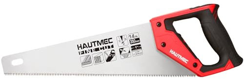 HAUTMEC Universal Hand Saw, 350mm (14″) 11 TPI Fine-Cut Handsaw for Wood, Laminate & Plastic, Compact Wood Saw with Triple-Ground Teeth & Ergonomic Handle - HT0024