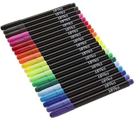 MP PIROL 20 Textilmarker waschmaschinenfest für magische Momente - Textilstifte waschfest (60°C) schnell trocknend nicht toxisch feine Spitze für T-shirt Bezug Schuhen Schirmmütze inklusive Mäppchen