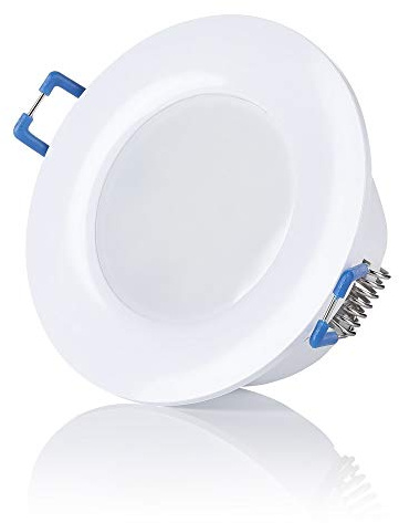 Sweet Led, IP44, LED Bad Einbaustrahler, 230V ultra flach 6,5W warmweiß - kaltweiß, rund Weiß,Bad Einbauspots Einbauleuchten Badleuchten (1er -Warmweiß)