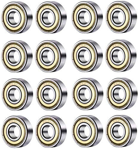 20 pièces 608 ZZ Roulement à billes, 608ZZ Métal double blindage miniature Deep Groove Skateboard imprimante 3D Roulements à billes (8 X 22 x 7 mm)