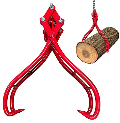 BotaBay Verbesserte Holz-Hebezange, 71,1 cm, 4 Krallen, drehbar, Stahlzange, große Stahl-Holz-Greifzange für Holzscheitheben, Handhabung, Ziehen und Tragen