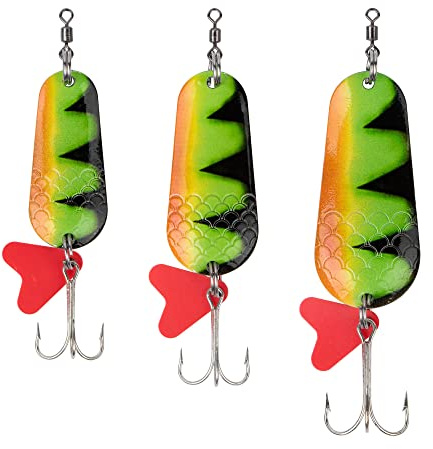Zite Fishing Blinker-Set 16g / 26g / 34g - Hechtköder Hecht-Blinker Zander-Köder Barsch-Angelköder - Raubfisch Köder-Set - Löffel-Blinker Angeln (Barsch-Firetiger)