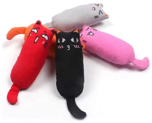 Katzenspielzeug aus Baumwolle mit Minze Kissen für Katzen Schmusekissen (2er-Set)