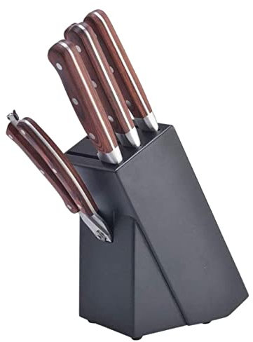 PAREKS Bloc de couteaux en bois de caoutchouc Support de couteaux de cuisine multifonctionnel Bloc de rangement Rack de couteaux Fournitures pour la cuisine