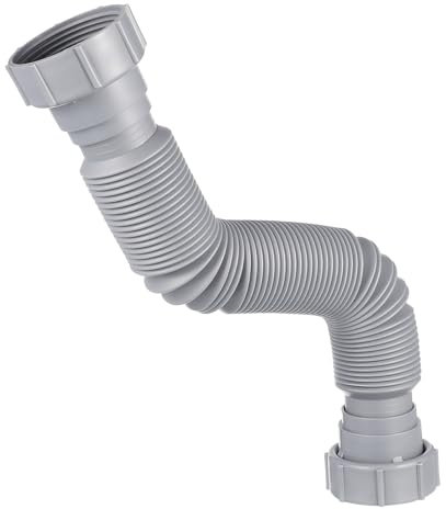 Veemoon Flexible Double Head Sink Drain Pipe Extension Fitting Trap Tubing for Kitchen Waste Connection Corrugated Telescopic Design Odor Prevention and Overflow Protection