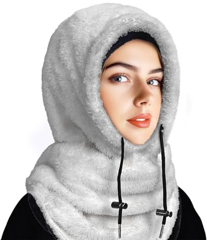 joyoldelf Passamontagna Ski Invernale Pile - Balaclava Donna e Uomo, Sottocasco Snowboard, Scaldacollo Cappelli Invernali, Cappello Polar Cold Bambina, Accessori per Mask Antivento Moto Bici（Grigio）