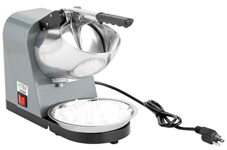 Restaurantware Electric Ice Crusher Machine - 65 Kg/Hr - Plastic Ice Shaver With Stainless Steel Blades - Compact Gray Space-Saving Kitchen Countertop Use