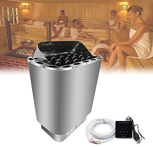 CASEGO Sauna Stove Set 3-9Kw/200-240V Sauna Oven with External Control Stainless Steel Sauna Heater Electric 30 To 110 °C Overheating Protection Sauna Room (6.0KW)