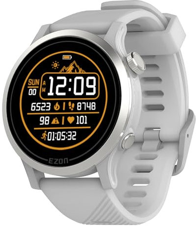 EZON Orologio sportivo GPS R7, cardiofrequenzimetro ottico, GNSS a doppia banda, durata della batteria 20 giorni, oltre 28 modalità sportive professionali, analisi dell'allenamento, orologio leggero