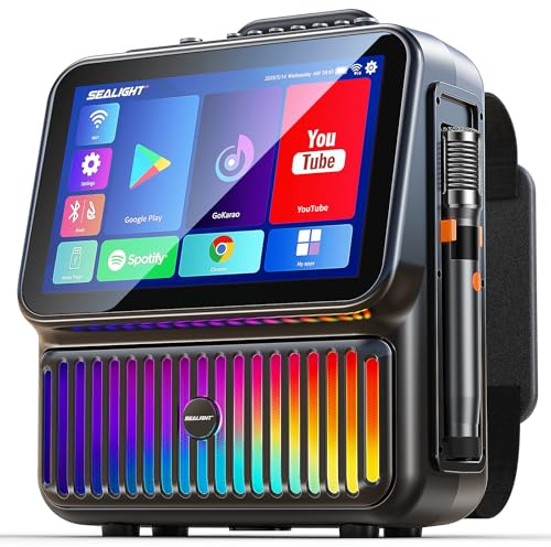 Smart Karaoke Machine for Adults-with Lyrics Display, 13.3 Tablet, Professional Karaoke System, 280W Bluetooth Party Speaker 2 Wireless Microphone, DJ Lights, Connects to TV for Home Outdoor Party