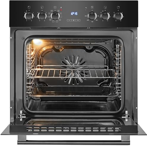 Bomann® Herd-Kochfeld-Kombination | 60cm Breite | Grill und Heißluft | Energieklasse A | 9 Funktionen | Herd Backofen mit Glaskeramik-Kochfeld | 57L | Einbauherd mit Ceranfeld | Herdset EHBC 7938