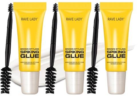 RAVE LADY Gel de fijación para cejas, resistente al agua, de larga duración, gel de fijación para cejas, gel fijador de cejas para una sujeción duradera, (paquete de 3)