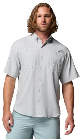 Columbia Men's Tamiami 2 Short Sleeve Shirt, Short Sleeve Shirt, Cool Grey, Large