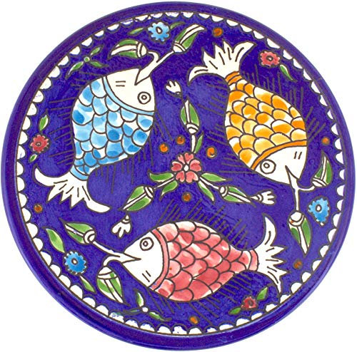 Armenian Ceramics Piatto decorato con pesci grandi, 27 cm