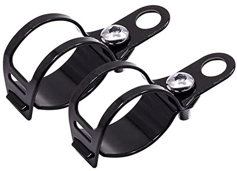 YnGia 2 uds soporte de faro de motocicleta, soporte de montaje de señal de giro de motocicleta negro Kit de abrazadera de tubo de horquilla 25-30 mm para Chopper Cafe Racer