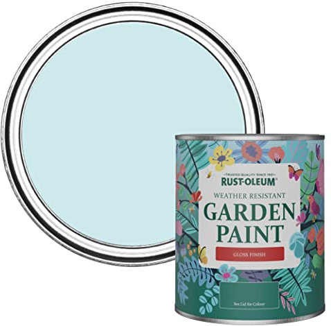 Rust-Oleum Blue Mould-Resistant Garden Paint In Gloss Finish - Duck Egg 750ml